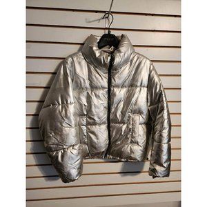 H&M  Water Repellent Puffer Jacket Silver Size 8 Relax divided.